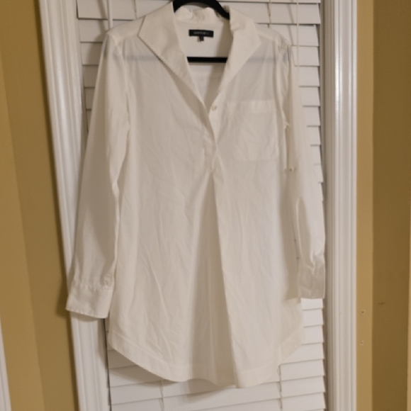 Lafayette 148 New York White Notched Collar Mini Dress Maternity - Picture 1 of 15